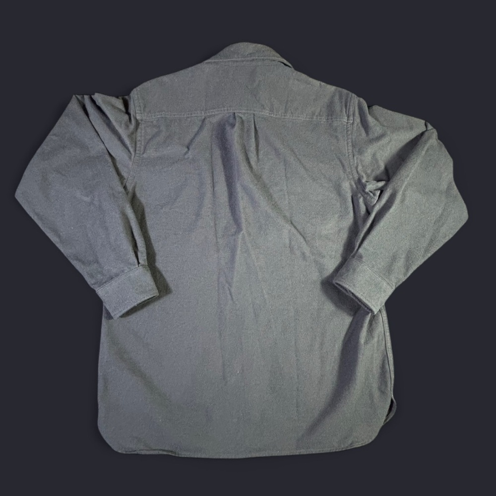 LL Bean Shirt Mens Medium Blue Navy Chamois Cloth Traditional Fit Flannel Shirt - Picture 9 of 9